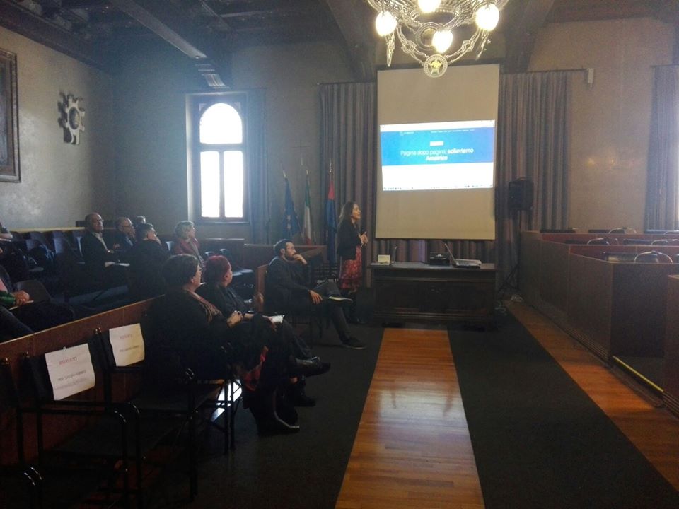 Presentazione del progetto durante la conferenza presso Palazzo Boton, Gemona del Friuli.